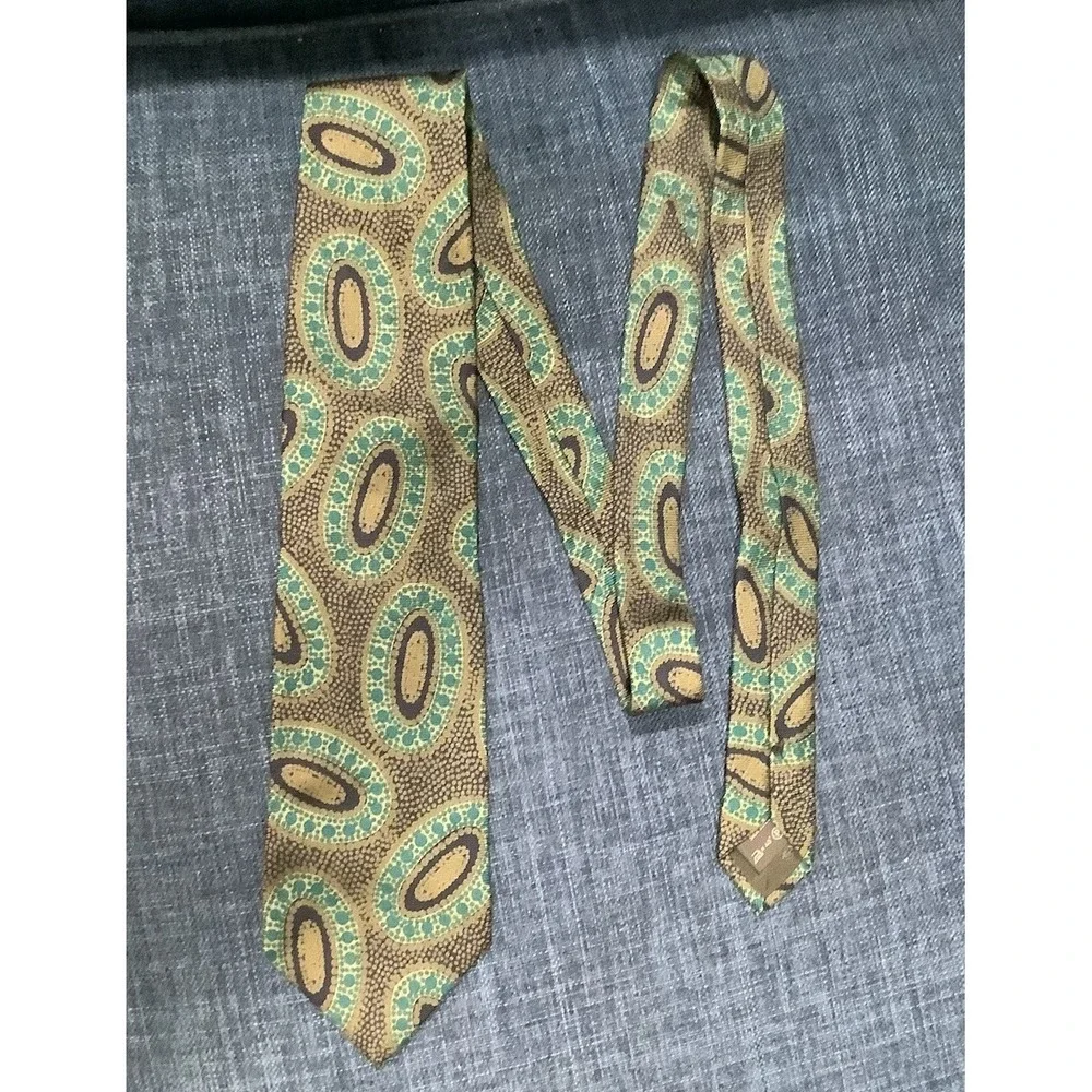 Vintage Ermenegildo Zegna Silk Tie  Geometric Made in Italy